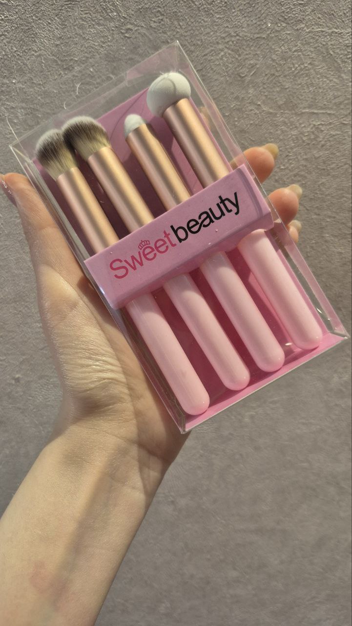 ست براش صورتی ۴ تکه sweet beauty ست براش کاربردی